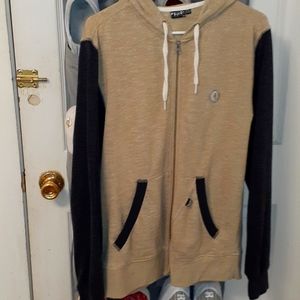 Volcom two tone zip up hooded sweatshirt